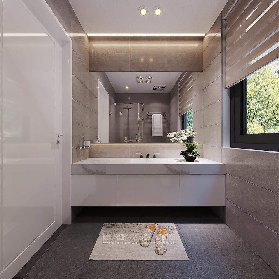 Mẫu đá ốp lavabo đẹp sang trọng cho phòng tắm, nhà vệ sinh Đá ốp lavabo